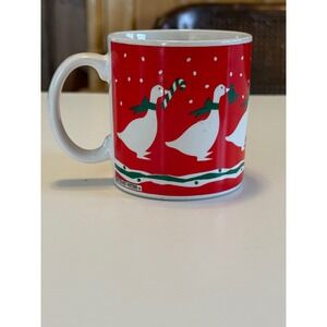 Vintage 1987 Boundary Waters Dayton Hudson Christmas Goose Mug Red Made in Japan